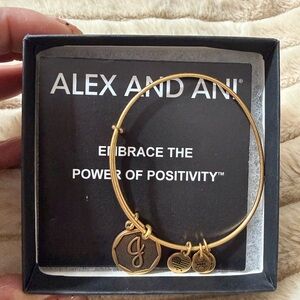 Alex and Ani Gold Initial Charm Bracelet